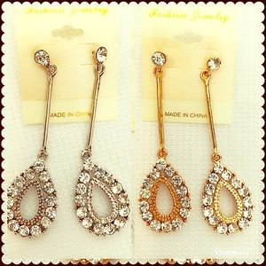 Silver or gold dangling drop earrings